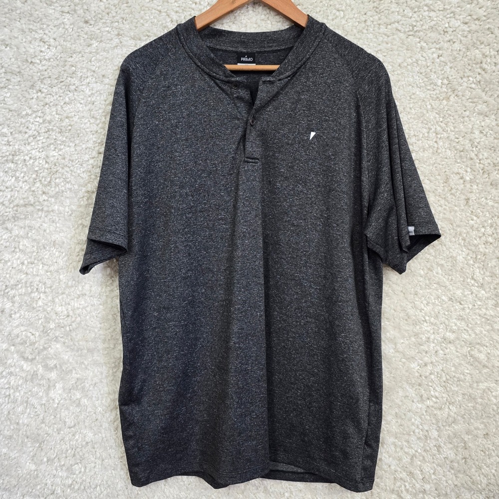 Primo Golf Shirt Mens XXL Charcoal Space Dye Blade Collar Performance Polo Tee